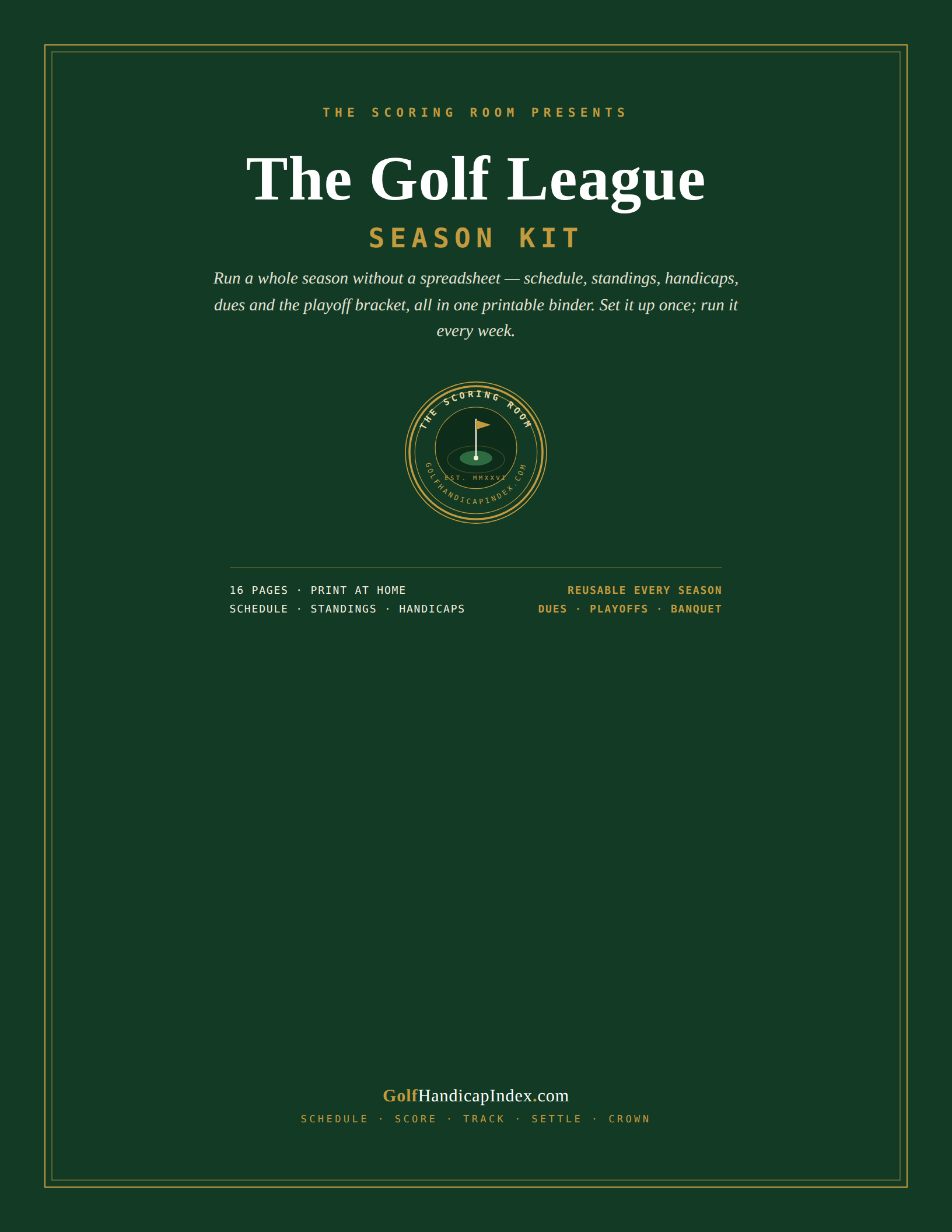 The Golf League Season Kit — cover