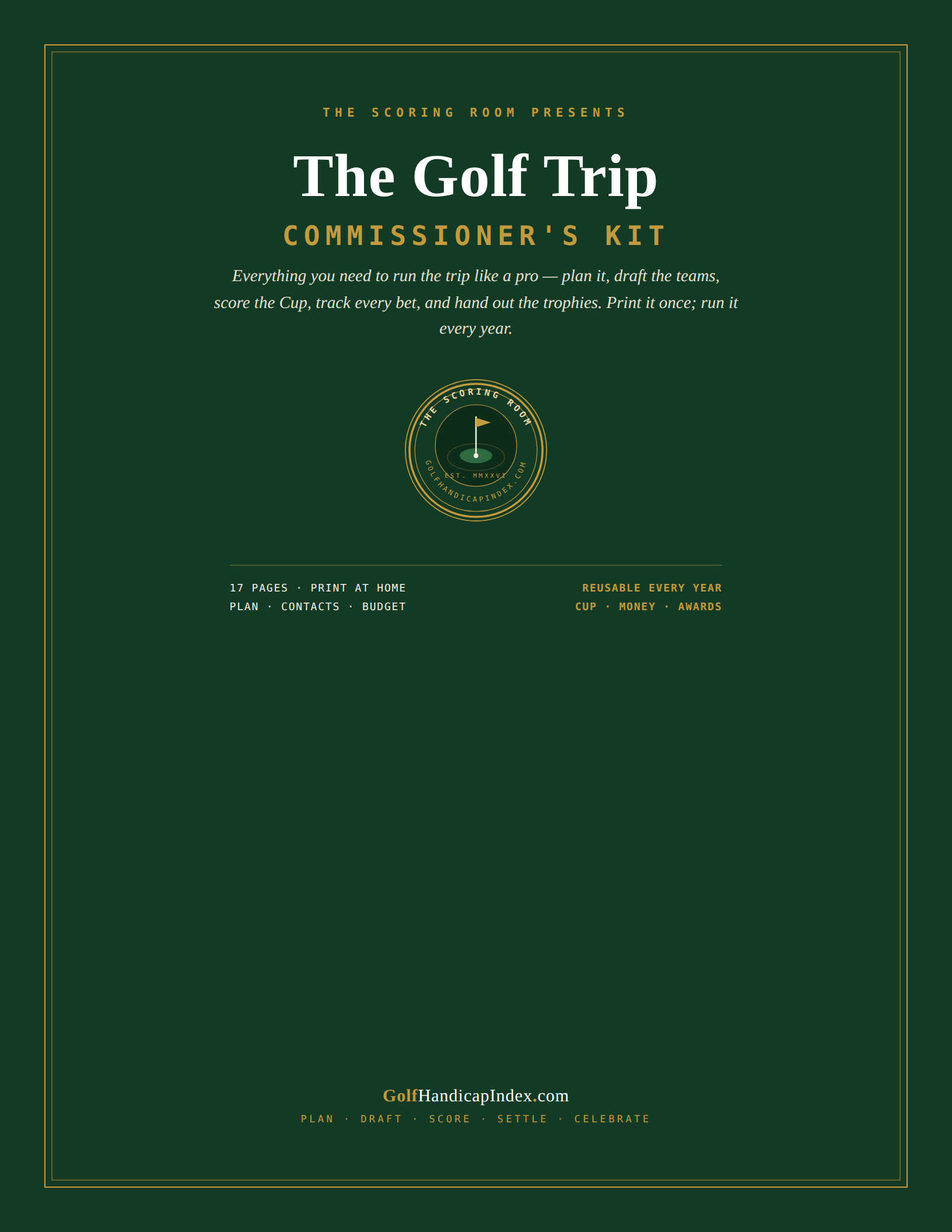 The Golf Trip Commissioner's Kit — cover